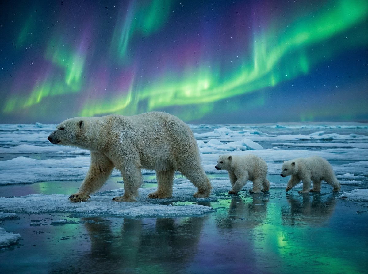 国产视频北极熊极光之旅视频