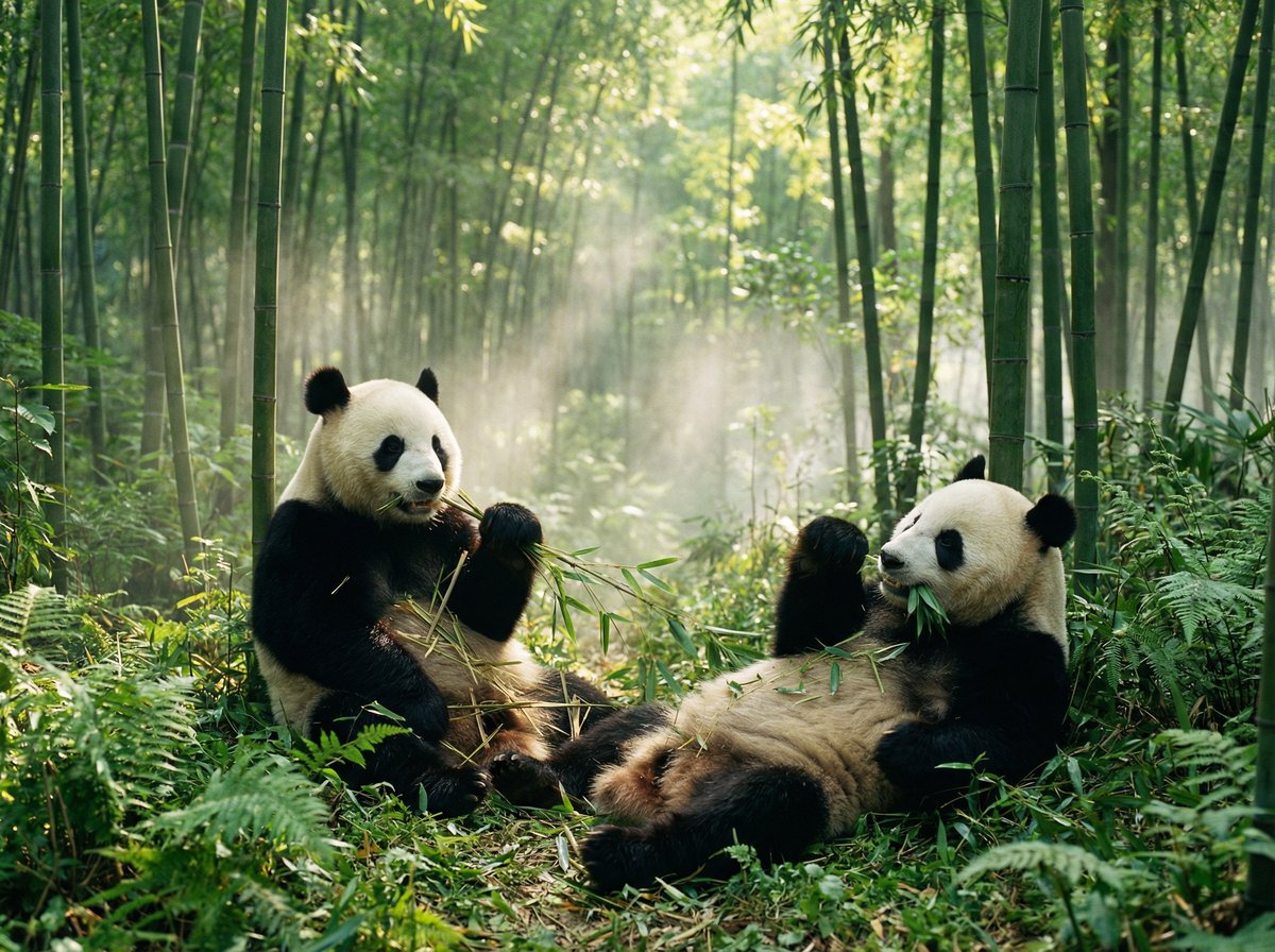 国产视频双胞胎熊猫吃竹子视频